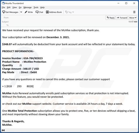 mcafee purchase receipt scam|Exposing the Fake McAfee Subscription Renewals Scamming .